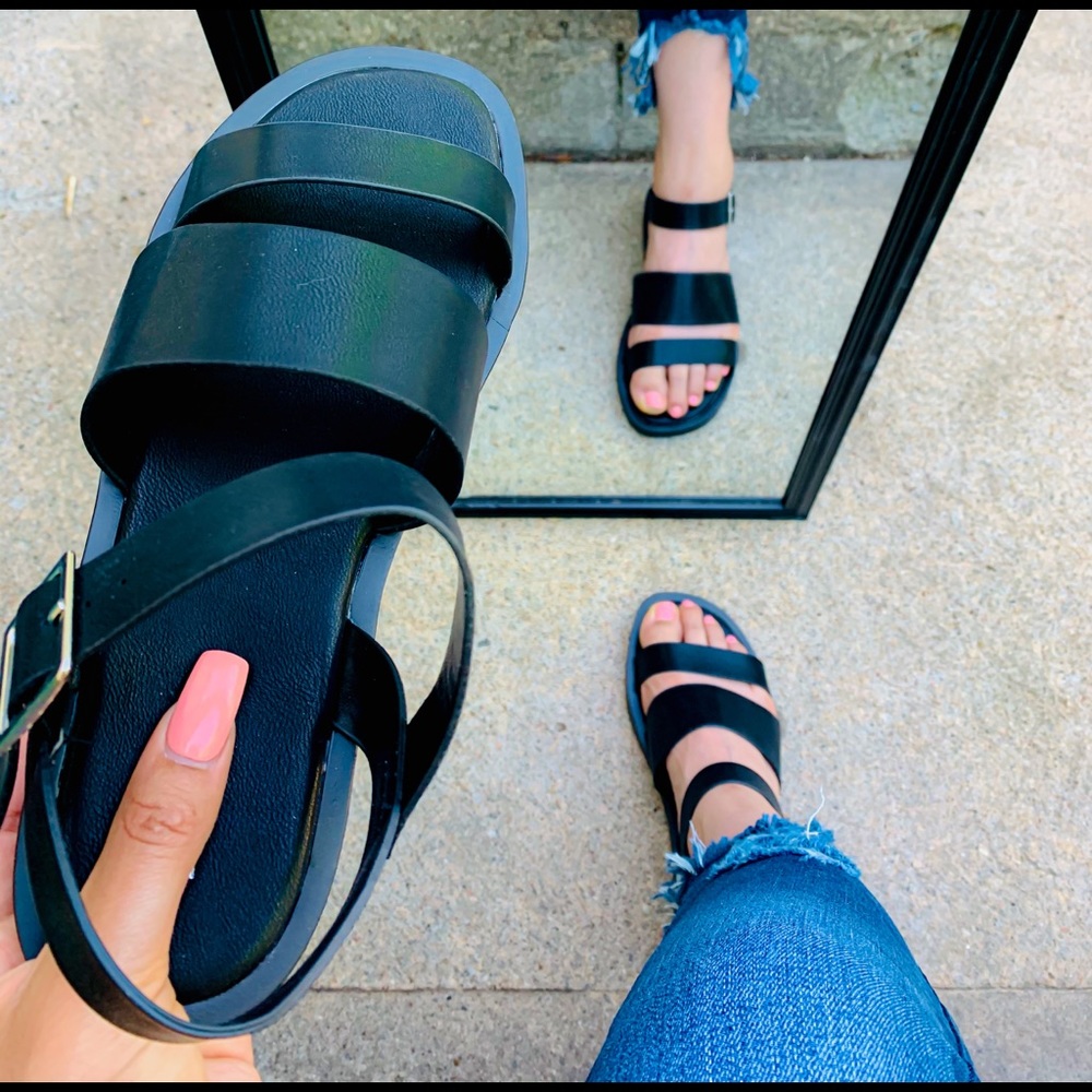 Jet Black Sandals